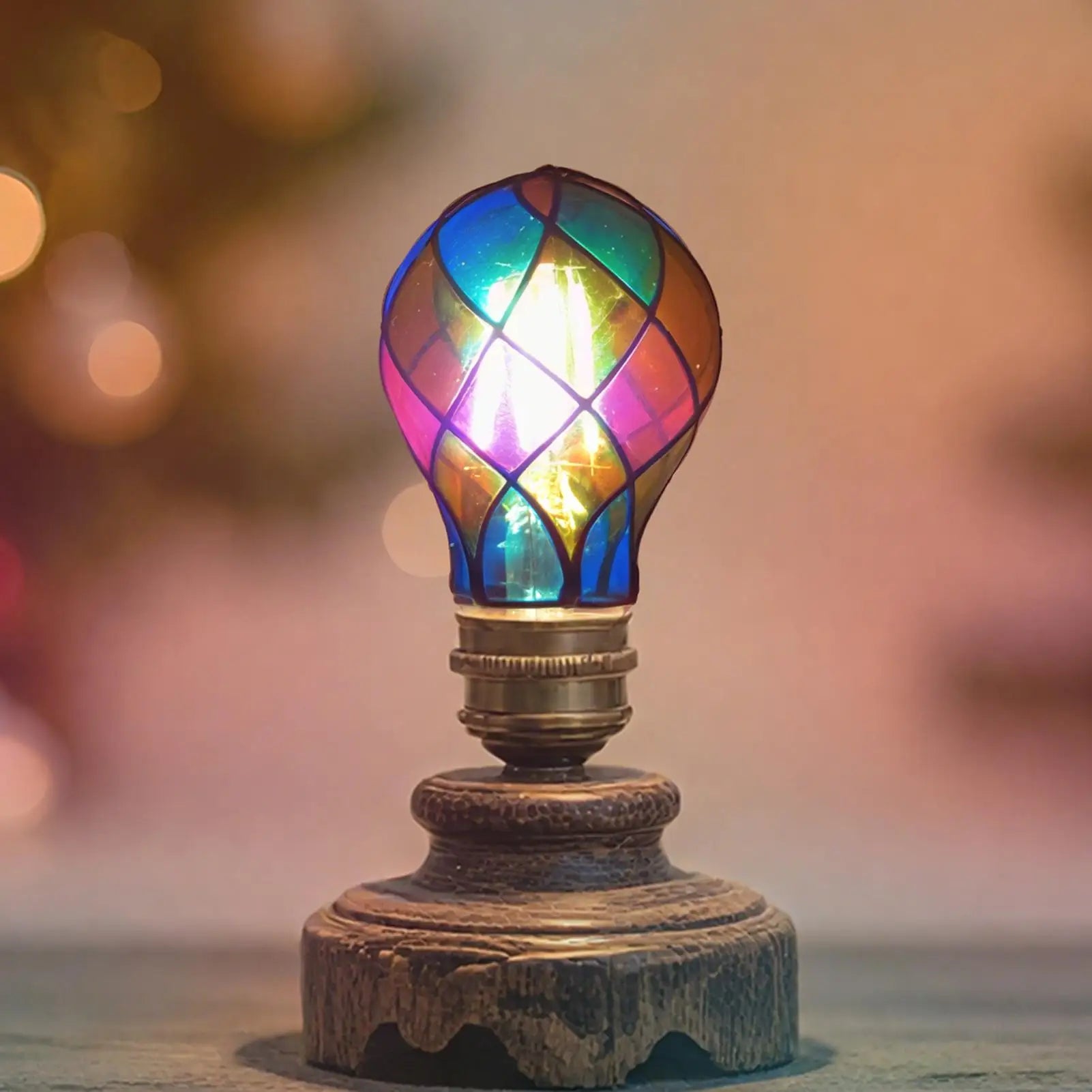Stained Glass Light Bulb E26 E26 4W 120V Colorful LED Romantic Lighting For Christmas Party Festive Bedside Lamp Indoor decor
