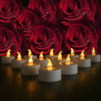 LED Tea Lights Candles Realistic Flickering Battery Operated Tealights Long Lasting Electric Candles for Christmas Wedding Decor