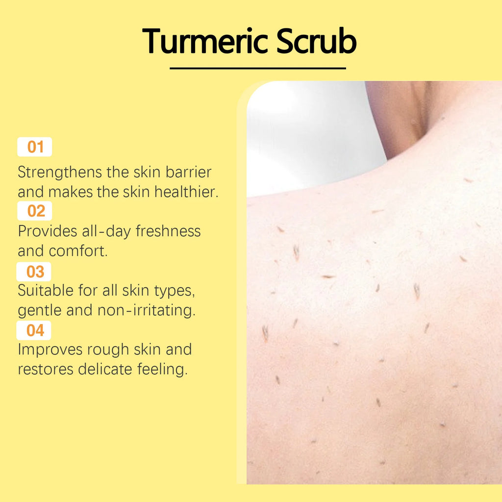 Turmeric Exfoliating Body Scrub Brightening Deeply Cleansing Dead Skin Removal Improve Dullness Refreshing Smoothing Body Scrub