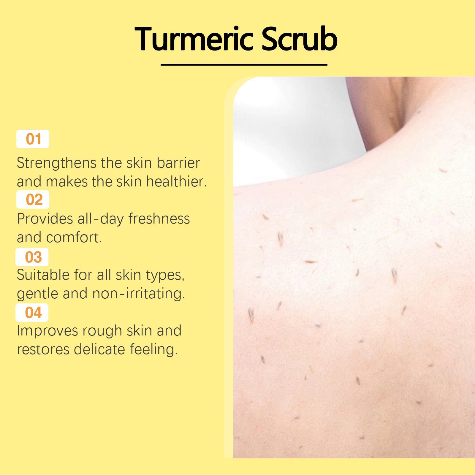 Turmeric Exfoliating Body Scrub Brightening Deeply Cleansing Dead Skin Removal Improve Dullness Refreshing Smoothing Body Scrub