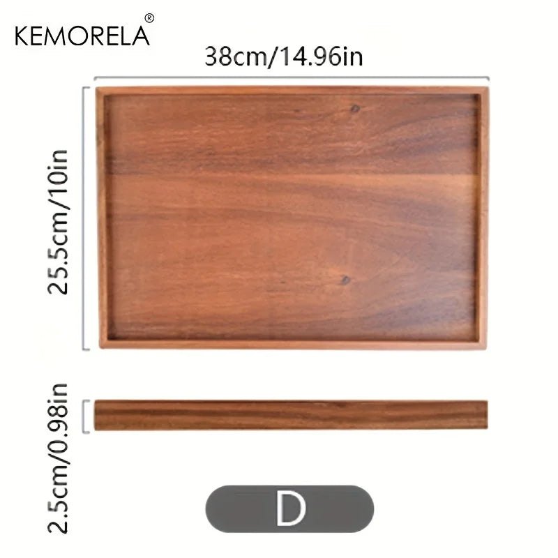 1PCS Retro Wooden Rectangular Storage Trays Hotel Dessert Dinner Tea Food Tableware Serving Tray Home Kitchen Wooden Tray