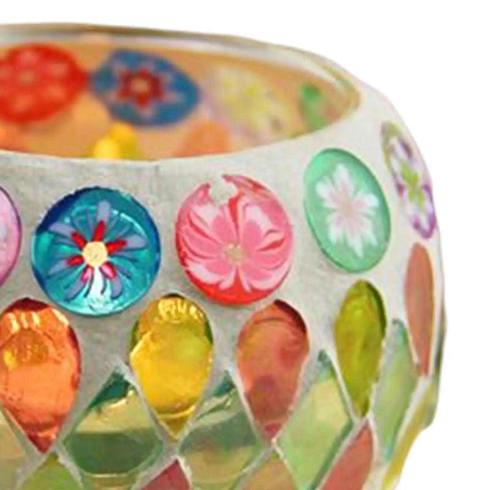 European Glass Candlestick Colorful Tea Light Candle Holder Candle Bowel Romantic Candlelight Dinner Western Restaurant Decor