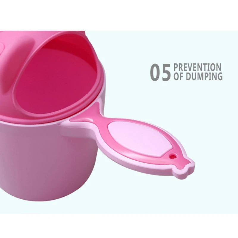 Baby Bath Waterfall Rinser Kids Shampoo Rinse Cup Bath Shower Plastic Spoons Cup