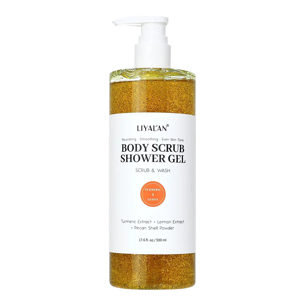 Scrub Shower Gel Turmeric Kojic Acid Even Skin Tone Smooth Exfoliating Moisturizing Soothing Body Wash Body Care Cleansing Bath