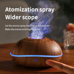 Air Humidifier Aromatherapy Essential Oil Diffuser Wood Grain 200ml Ultrasonic Remote Control 7 Color Lights For Home Bedroom