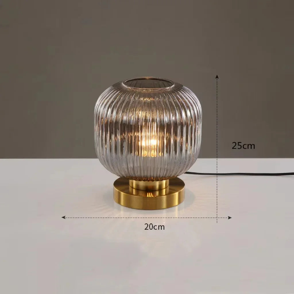Nordic Modern Glass Table Lamps Bedroom Bedside Night Light Study Office Decoration Reading Home Lighting LED Living Room Desk