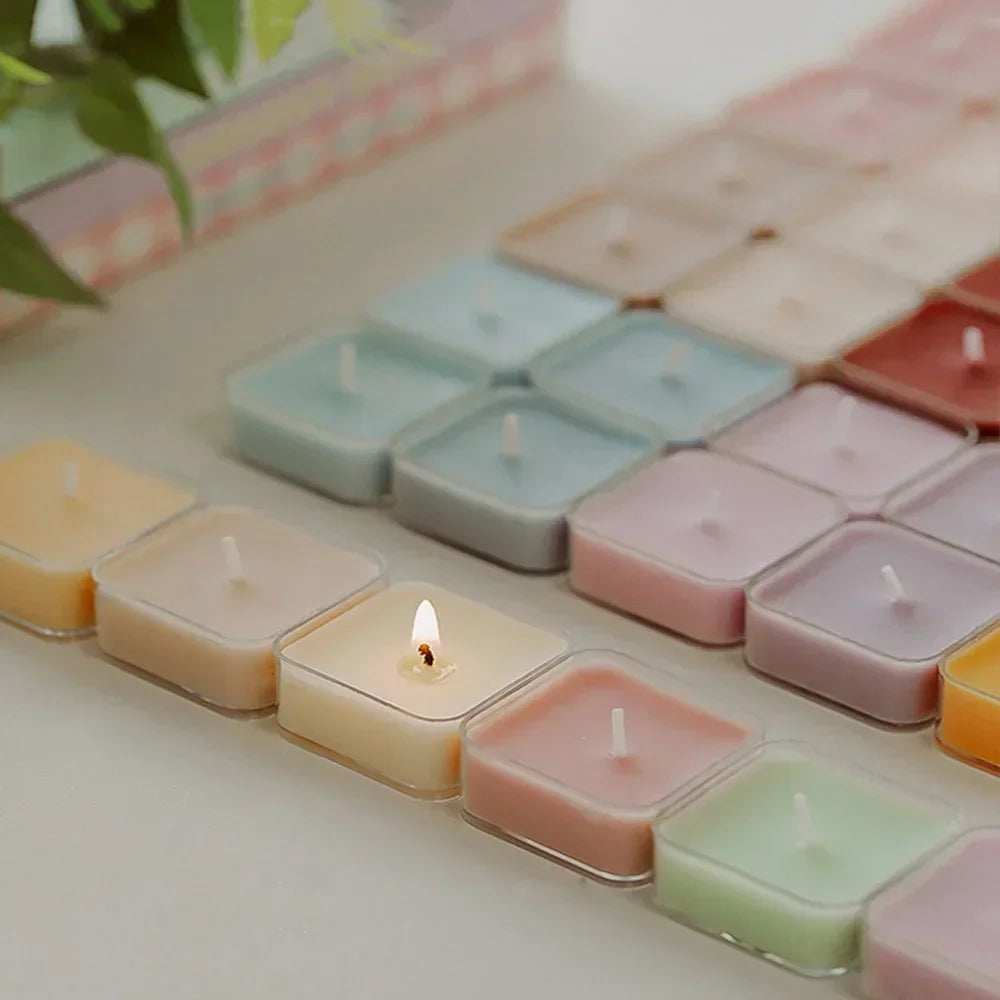 Square Candle Tea Light Scented Candle Aromatherapy Soy Wax Candles Wedding Birthday Candle Party Home Decoration