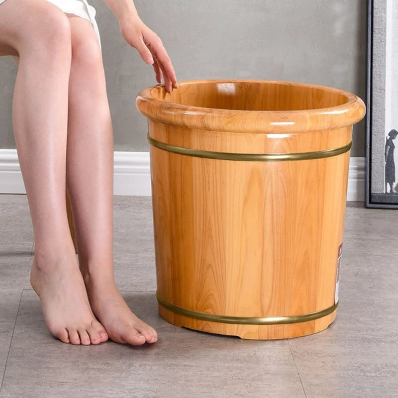 Solid Cedar Wood Foot Soak Tub Home Spa Portable Bucket Foot Massage Relax Sauna Emmer En Lepel Materassino Mare Home Furniture