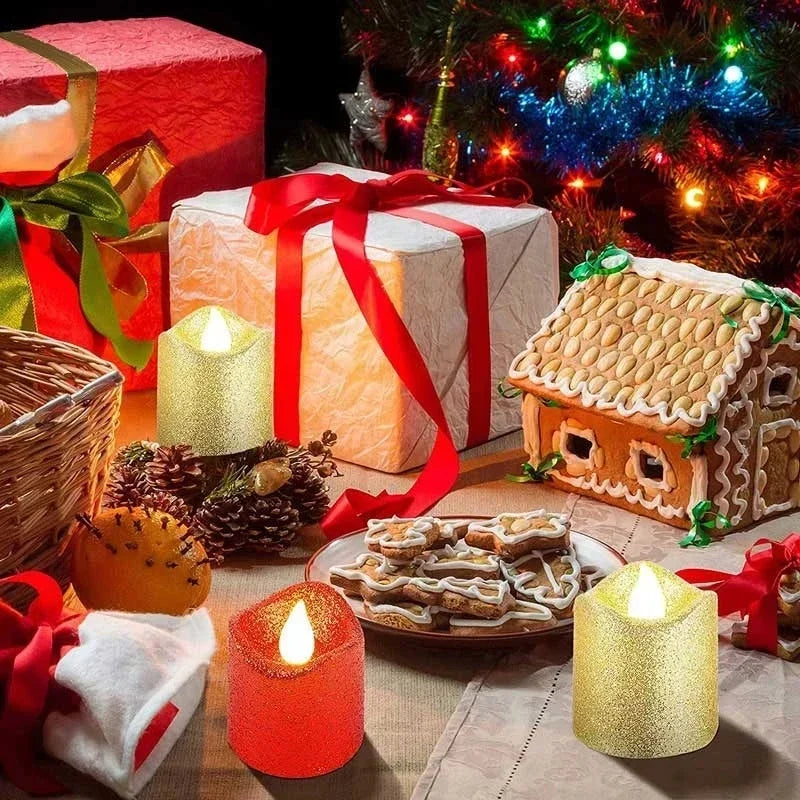 12Pcs Flameless Led Candles Light Tealight Battery Power Candles Lamp Birthday Candle Light Christmas Wedding Party Home Decor