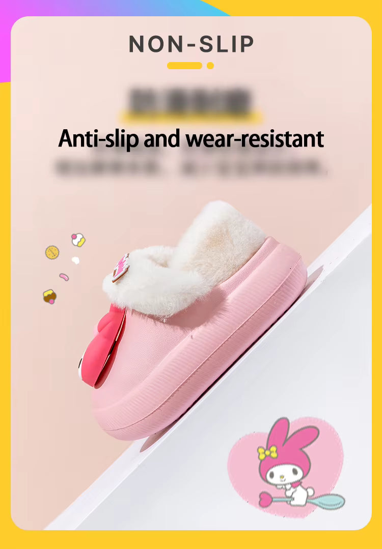 Cute & Cozy Waterproof Cartoon Slippers for Boys & Girls – Winter House Shoes