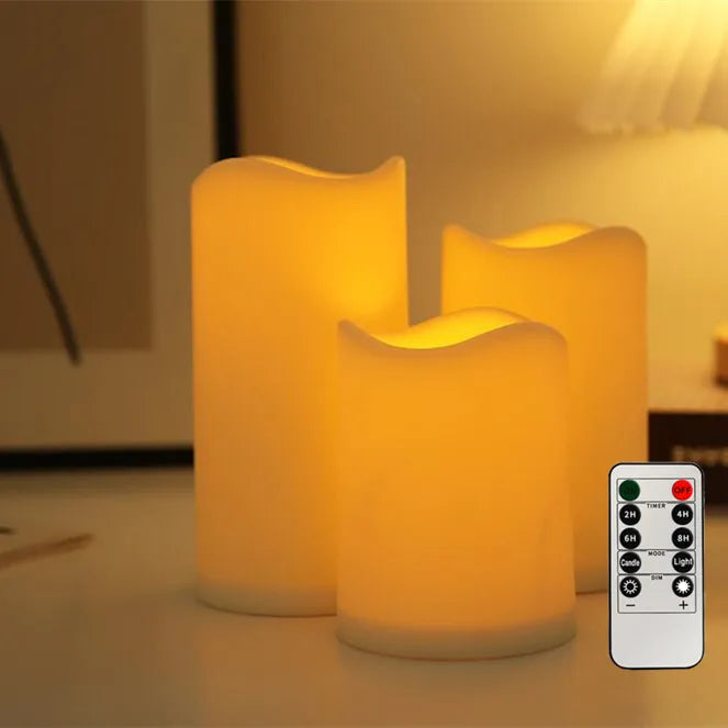 Flickering Flameless Candles with Remote Outdoor Indoor Multi Colored LED Pillar Candles for Festival Wedding Party Home Decor