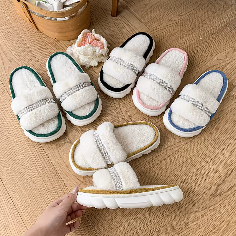 Cozy Cotton-Lined Opened Toe Slippers for Kids