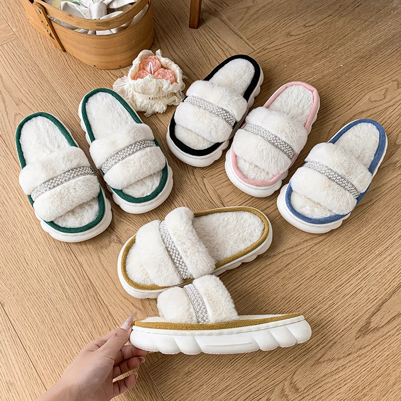 Cozy Cotton-Lined Opened Toe Slippers for Kids