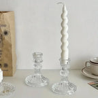 Candle Holders Retro Transparent Glass Candle Holders Suitable For Pillar Candles, Weddings, Holiday Parties Decoration