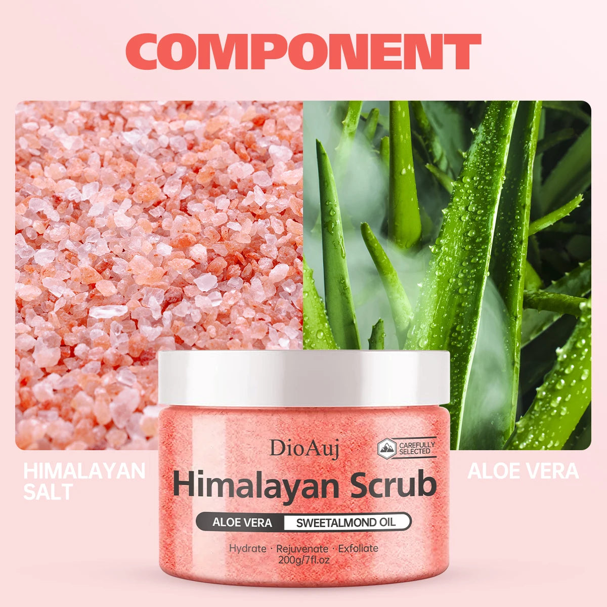 Himalayan Salt Body Scrub - Natural exfoliating salts and soufflé for body and face help nourish, smooth, supple skin for a bath