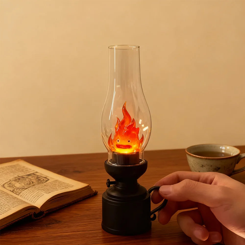 Vintage Flame Light Casifa Night Lights Cartoon Anime Kerosene Candle Light Atmosphere Light Decor Halloween Party Decoration