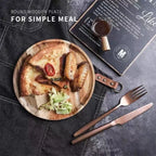 Wooden Round Storage tray 15/20/25cm Retro Serving Platter Pizza Salad Plate Fruit Dessert Tray Bread Cake Snacks Dish Tea tray