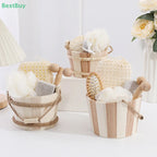 4/5/6pcs Natural Environmental Friendly Wooden Bucket-packed Spa Set Body Skin Cleaning Spa Bath Tool Gifts Sets