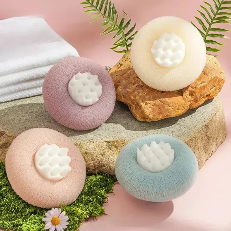 Sunflower Shower Ball Super Soft Massage Bath Ball Bath Towel Mud Sponge Bathroom Accessories with Suction Cup Round Brush