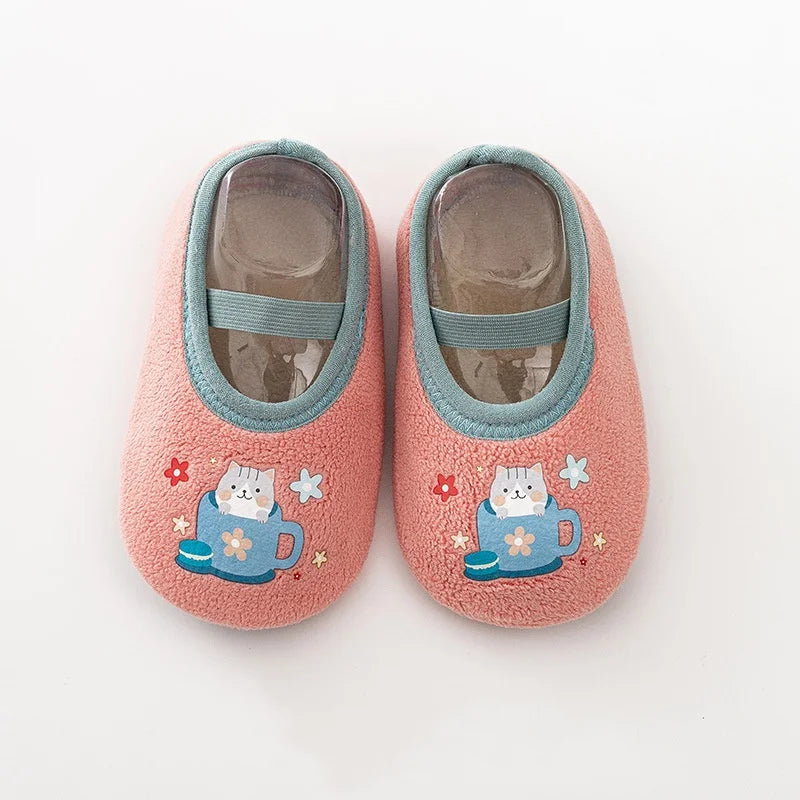 Cozy Animal First Walker Slippers for Baby – Anti-Slip Winter Shoes