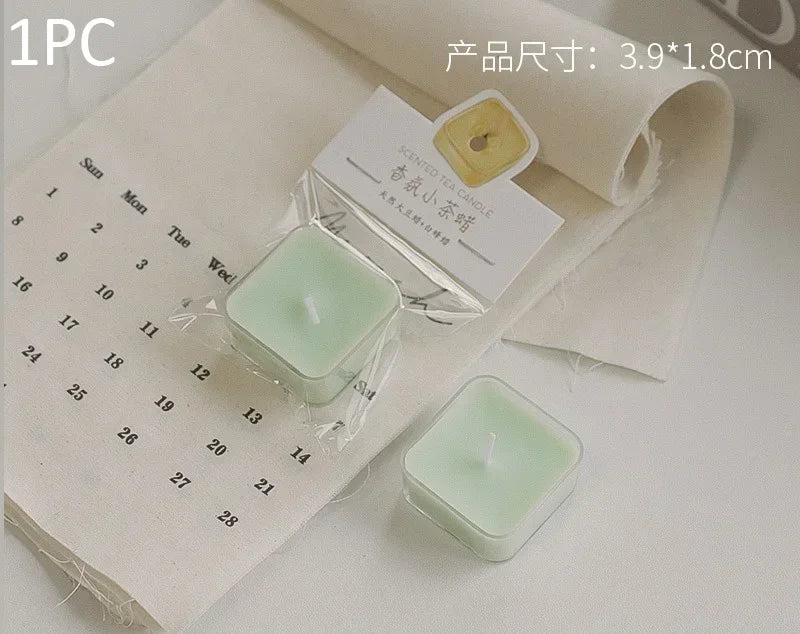 Square Candle Tea Light Scented Candle Aromatherapy Soy Wax Candles Wedding Birthday Candle Party Home Decoration