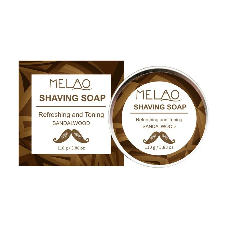 Shaving Soap 110g Sandalwood Shaving Soap Foam Men's Manual Shaver Facial Softening Soap | Lathers Up Nicely,Long-Lasting Scent
