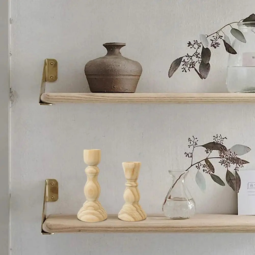 Wooden Candle Holder For Wedding Decorations Retro Wood Classic Candlestick andle Stand Party Living Room Home Decoration