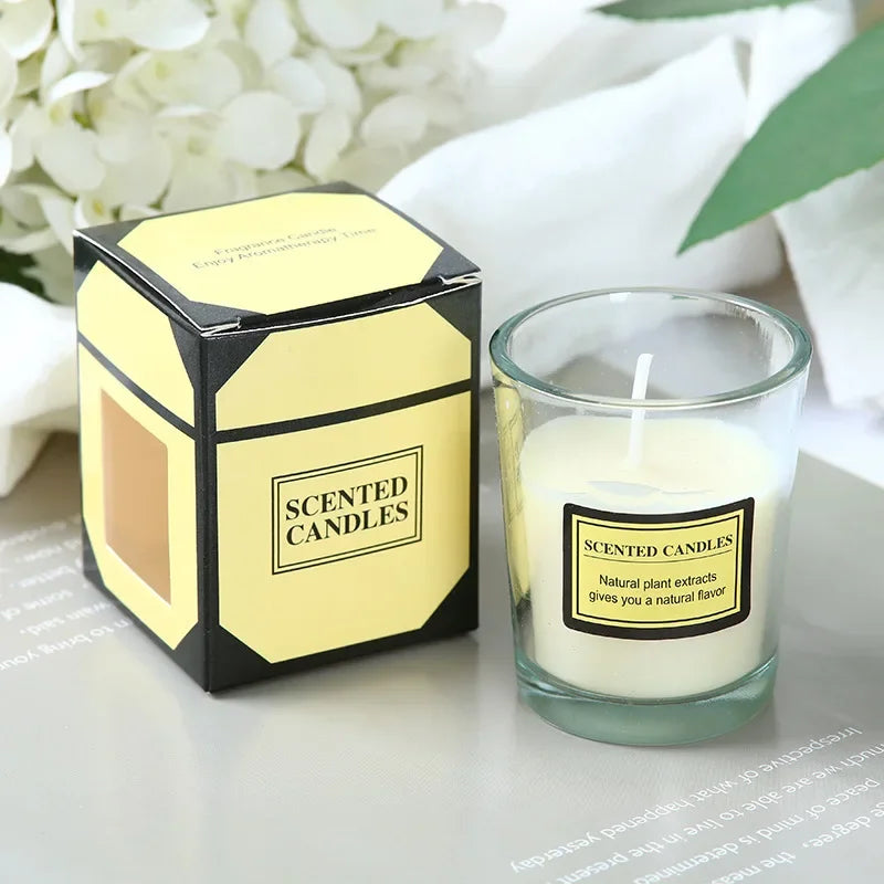 Plant wax scented candle gift box soybean candle glass cup scented candle indoor smokeless Hotel fragrance