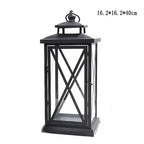 Large Glass Candle Holders Wedding Decorations Garden Black European Lamp Retro Iron Candle Holder Centerpieces Metal Lantern