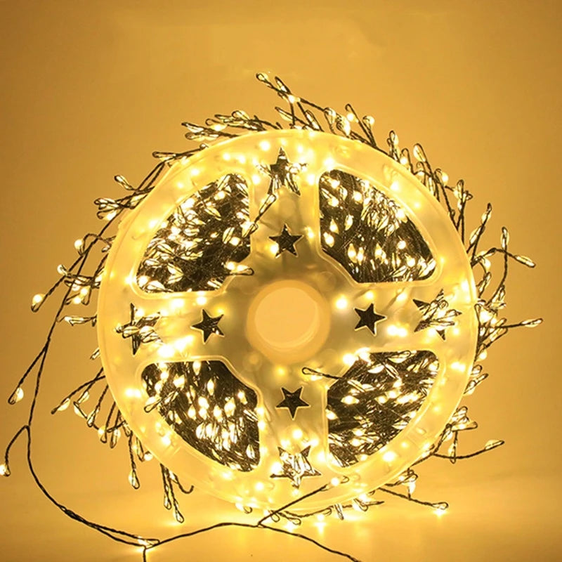 LED Firecracker String Lights EU/US Plug Remote Control Halloween Garland Fairy Light for Wedding Party Christmas Decoration