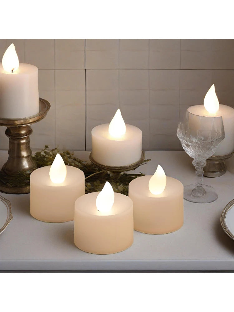 6/12pcs Flameless LED Candle Creative wishing Led Tea Light Warm White Flameless Candle Halloween Christmas Decor Candle Light
