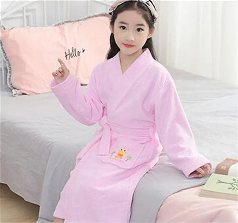 37 Design Cotton Kids Hooded Bathrobe For Girl Sleepwear Robe Boy Cotton Terry Bathrobe Baby Pajamas Bath Robe Children Bathrobe
