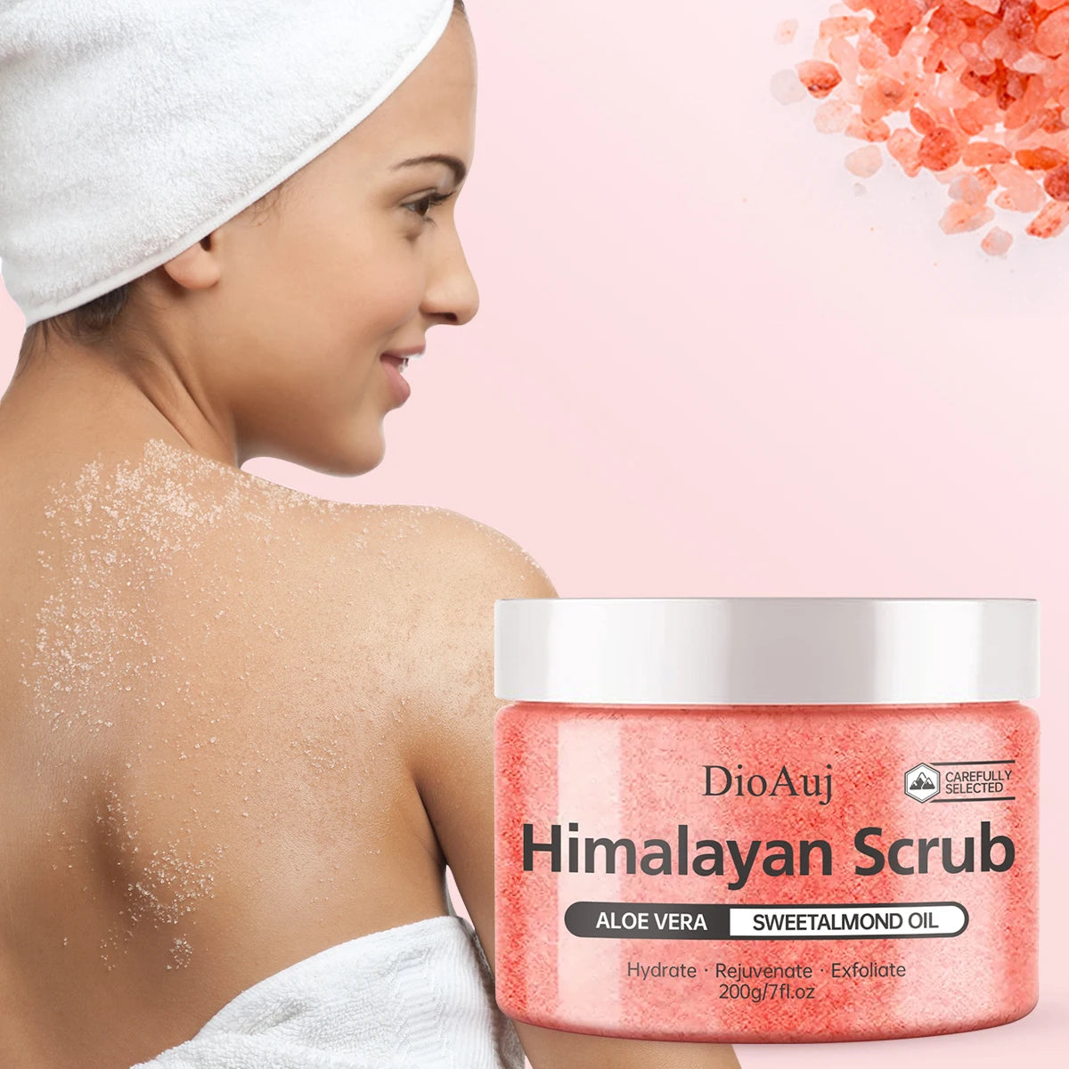 Himalayan Salt Body Scrub - Natural exfoliating salts and soufflé for body and face help nourish, smooth, supple skin for a bath