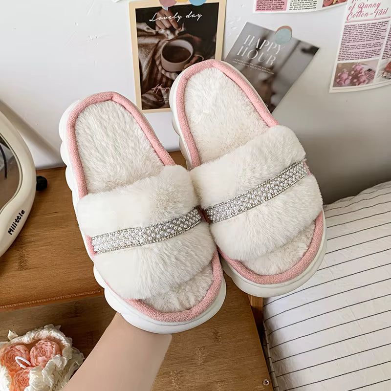 Cozy Cotton-Lined Opened Toe Slippers for Kids