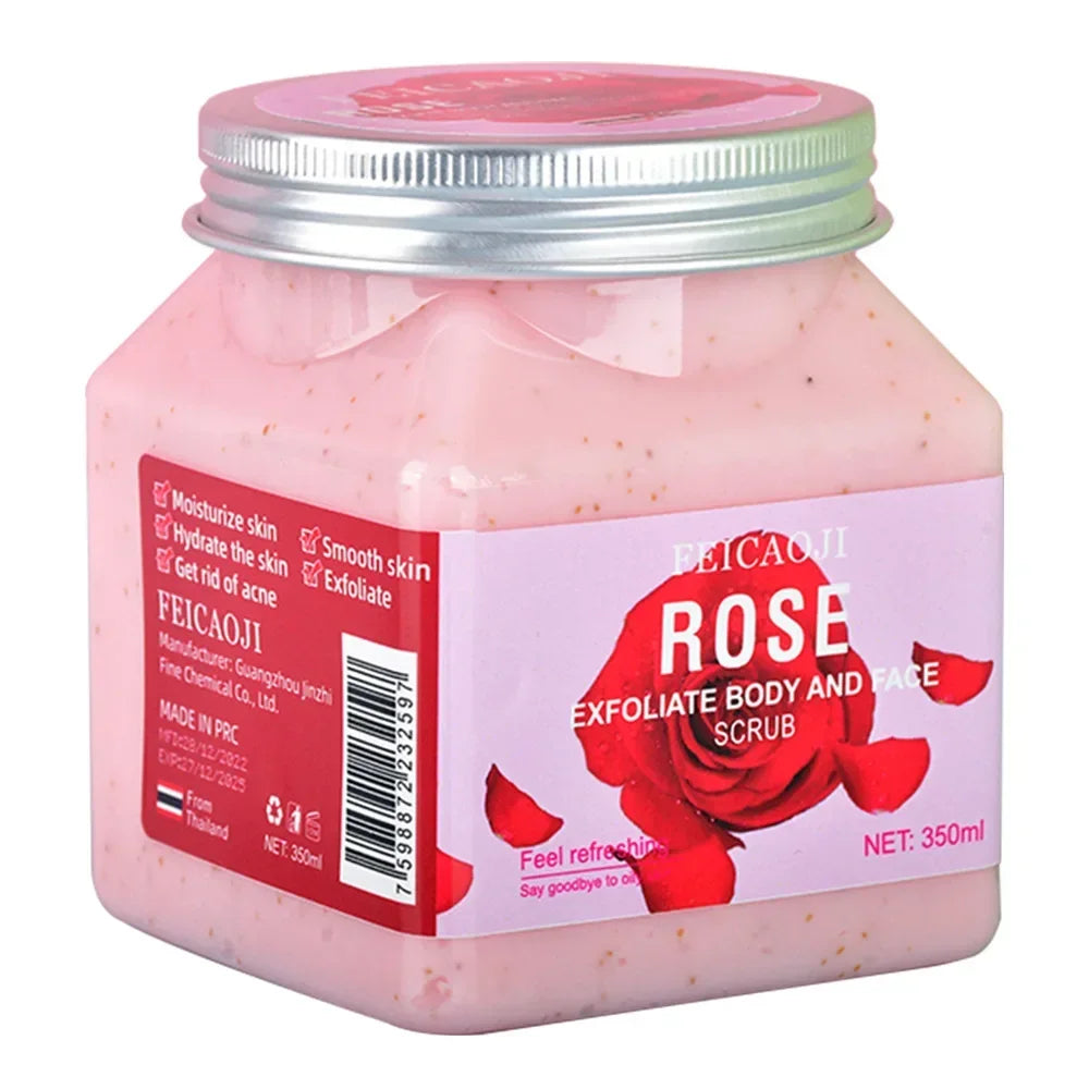 Body Fragrance Scrub 350ML Exfoliating Bodyscrub Bath Salt Rice Shower Gel Coffee