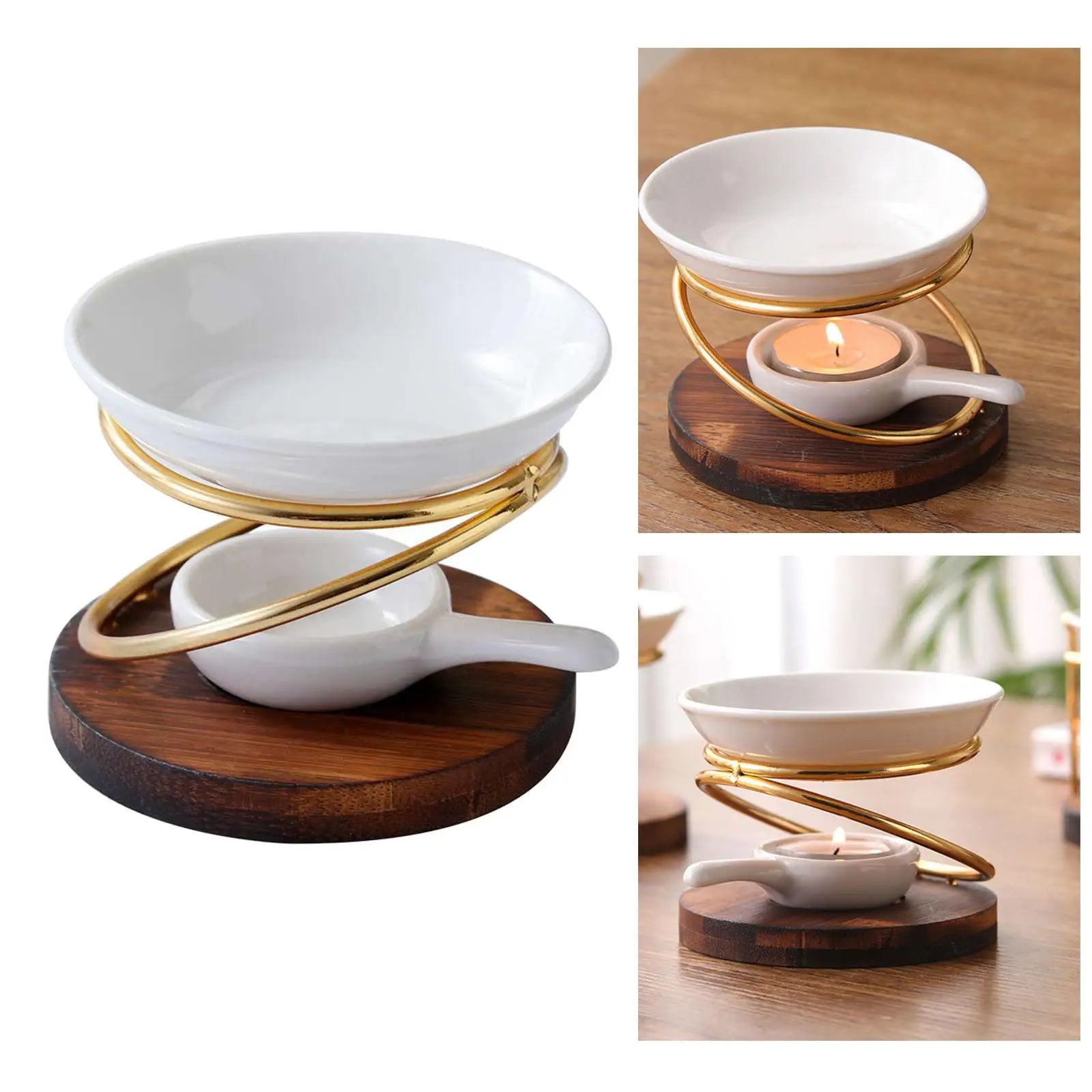 Aroma Oil Burner Warmer Oil Incense Wax Melt Burner with Candle Spoon Office Living Room Spa Yoga Home Decor Wedding Gifts