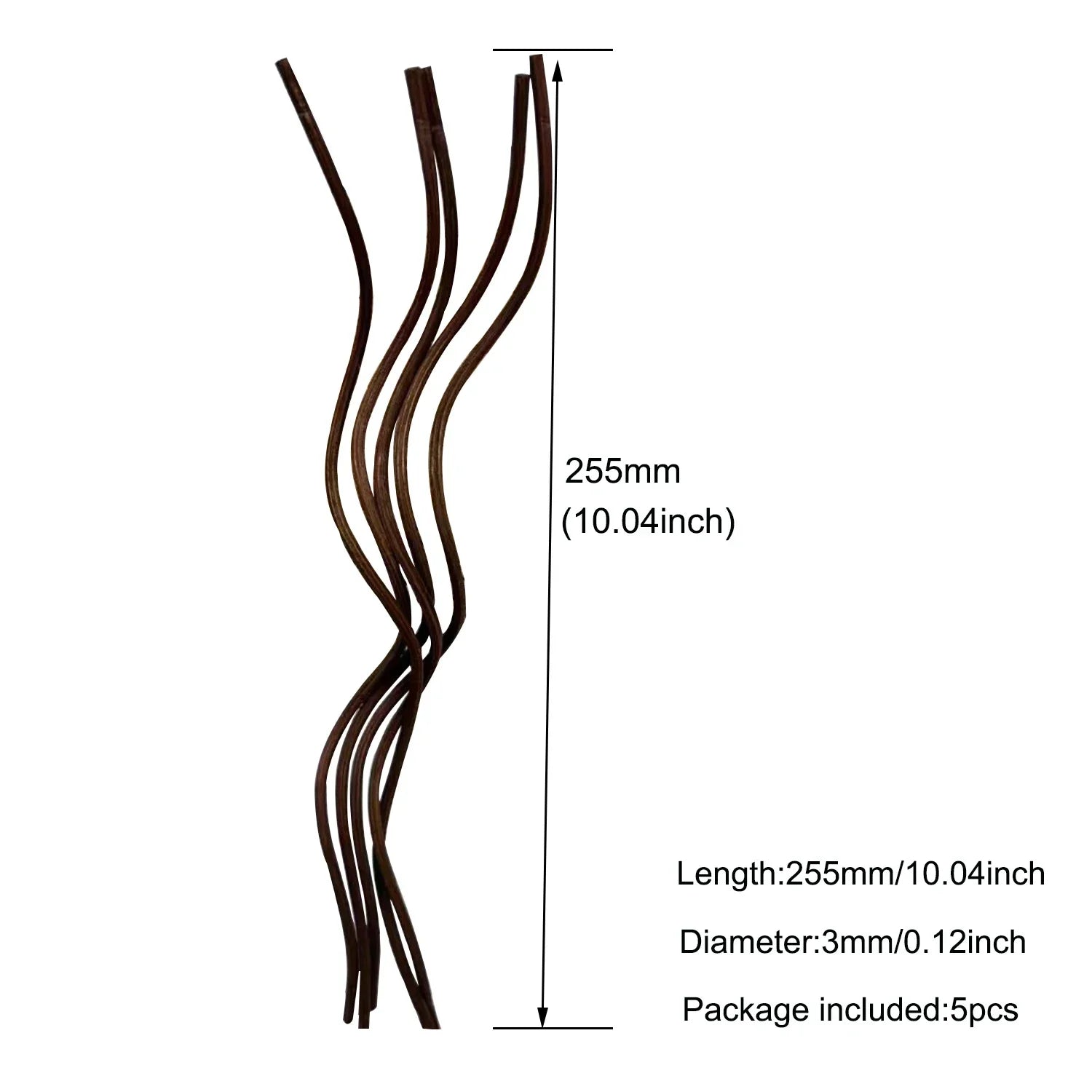 5/15Pcs Rattan Reed Diffuser Sticks Refill, 3mm Wavy Long, for Essential Oil Airs Freshener, High Quality Home Fragrance