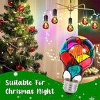 Stained Glass Bulb E26 Base Bulb 6W Lamp for Indoor Home Room Garden Balcony Restaurant Shop Bar Night Christmas Party