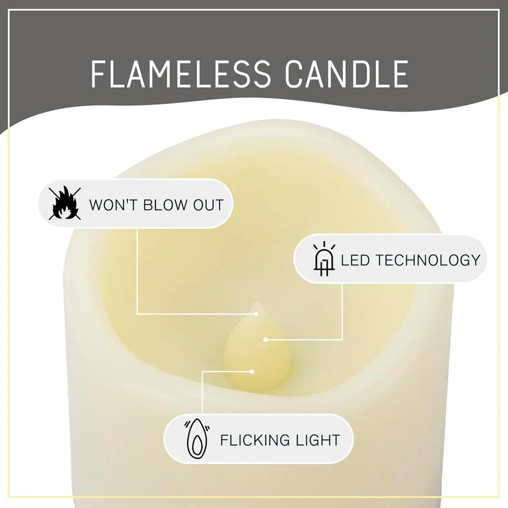 Flickering Flameless Candles with Remote Outdoor Indoor Multi Colored LED Pillar Candles for Festival Wedding Party Home Decor