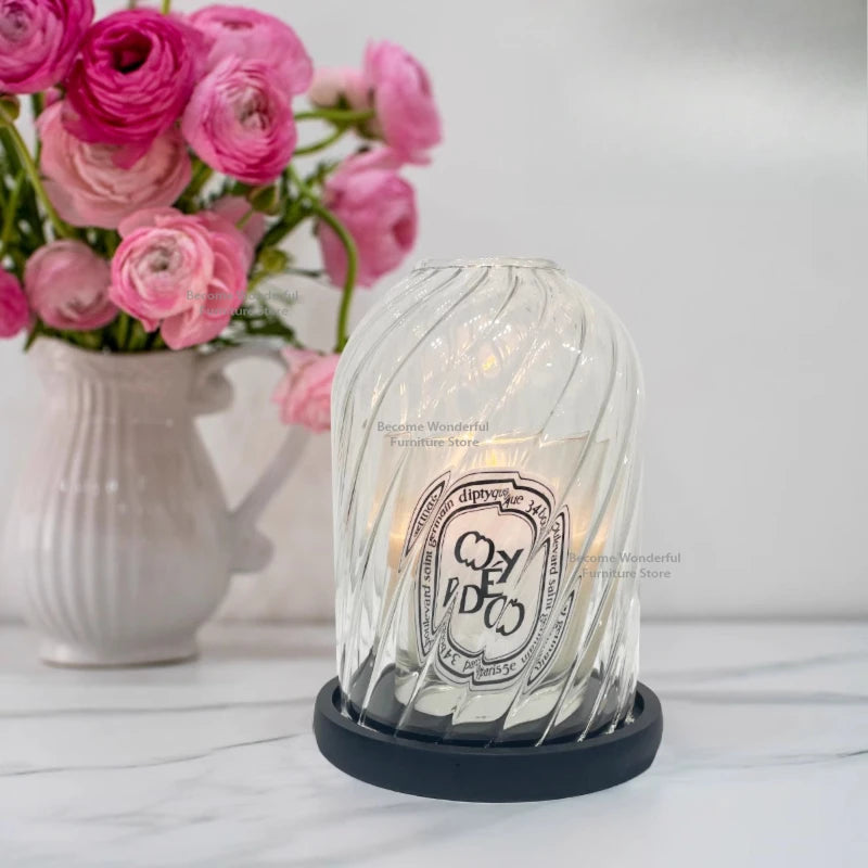 Bedroom Glass Cover Candle Holders Designer Banquet Kitchen Restaurant Candle Holders Advanced Home Decor Home Decoration Lszt