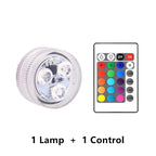 3 LED Underwater Light Remote Control Submersible With Battery RGB Night Light For Fish Tank Swimming Pool Wedding Party Lamp