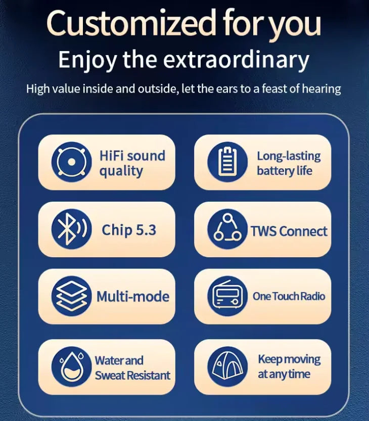 Portable Bluetooth Speaker Outdoor Waterproof Wireless TWS Radio Column Box Speaker Support TF card Stereo 3D Hi-Fi Music Player