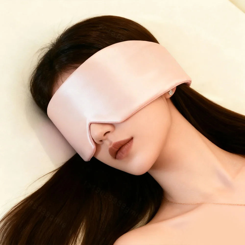 100% Silk Sleep Mask Blocking Light Eyepatch Soft Padded for Travel Nap Eyeshade Relaxation Noise Reduce Sleeping Aid Eye Mask