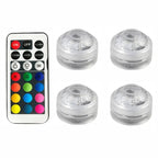 10 LEDs Submersible Light with Remote Control Battery Powered Underwater Night Lamp for Pool Vase Bowl Wedding Party Decoration