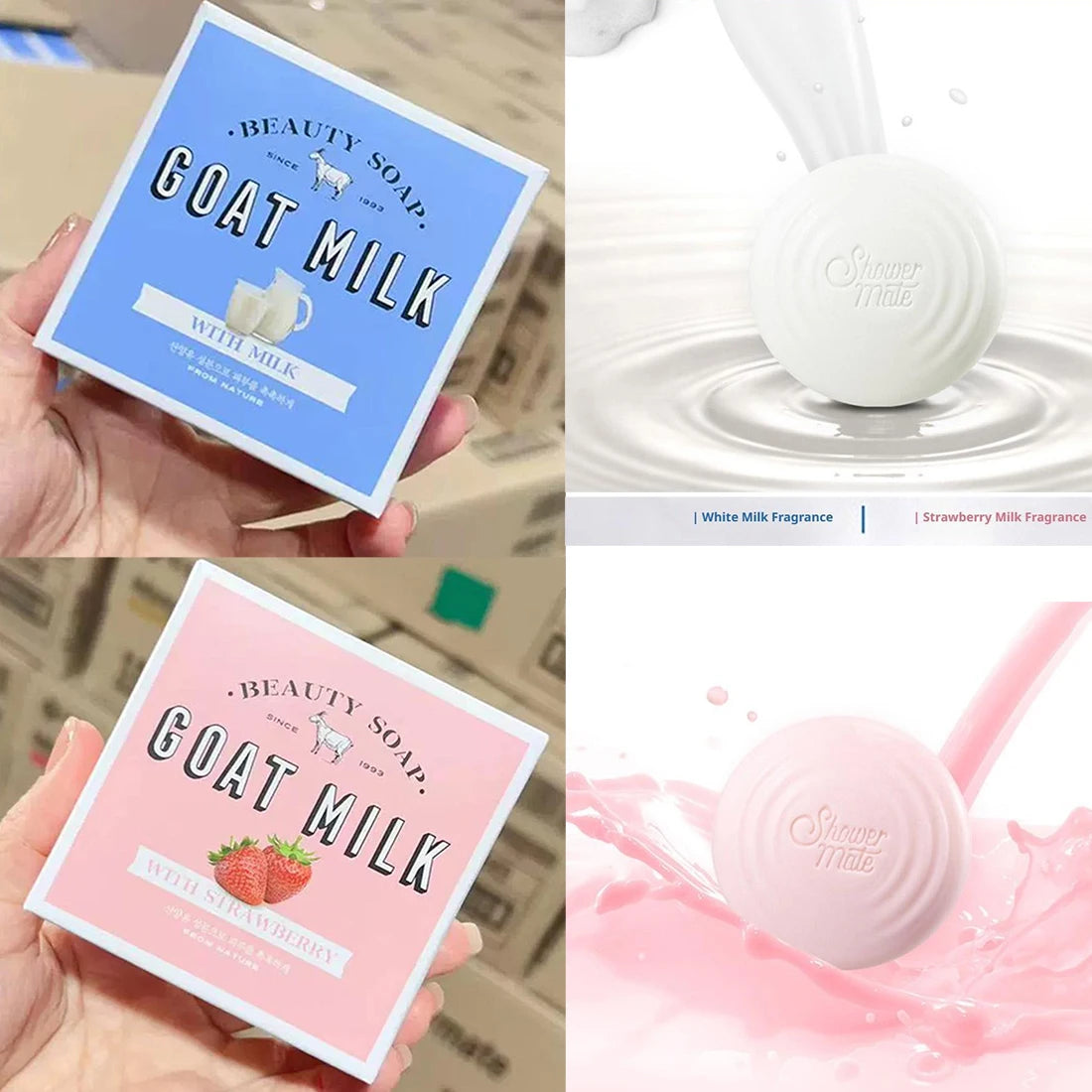 Goat Milk Soap Bar Moisturize,Smooth & Cleanse Skin,Body Wash Shower Soap Gentle Cleansing Nourishing Skin Care For Adults Kids