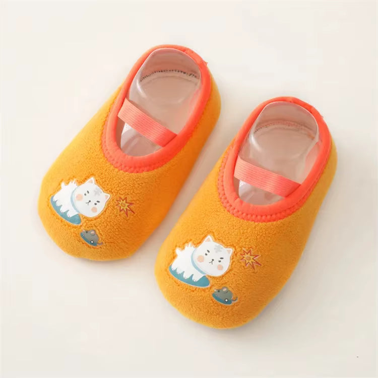 Cozy Animal First Walker Slippers for Baby – Anti-Slip Winter Shoes
