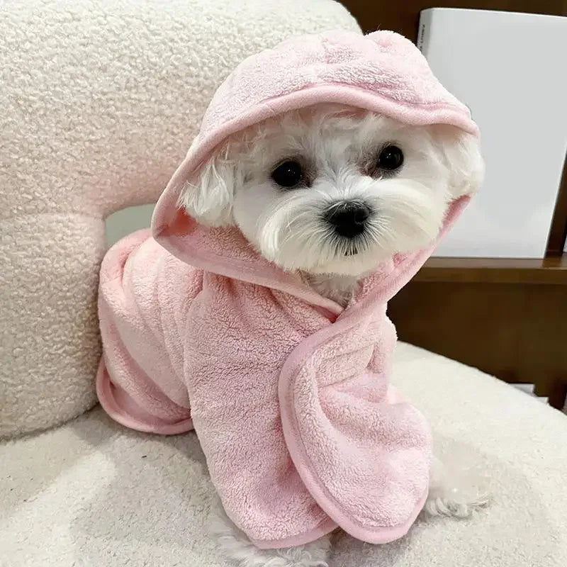 Dog Hooded Bath Towel Quick Drying Super Absorbent Pajamas Pet Cat Bath Robe Cute Dog Clothes Cloak For Puppy Small Dogs Cats