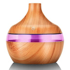 300ml High Quality Aromatherapy Essential Oil Diffuser Wood Grain Remote Control Ultrasonic Air Humidifier with 7 Colors Light