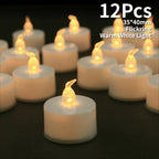 LED Tea Lights Candles Realistic Flickering Battery Operated Tealights Long Lasting Electric Candles for Christmas Wedding Decor