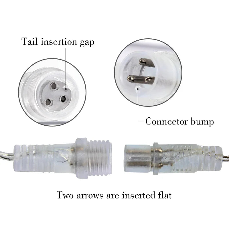 LED Fairy String Lights Outdoor Waterproof Waterfall Street Garland Curtain Lights For Patio Christmas Wedding Party Decoration